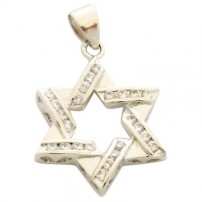 Gold Filled Cubic Zirconium Star of David Pendant